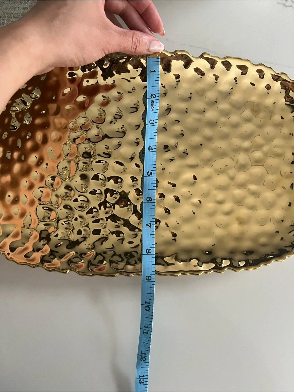 Gold Textured ceramic Trays - Shiny Oval Serving Platter’s